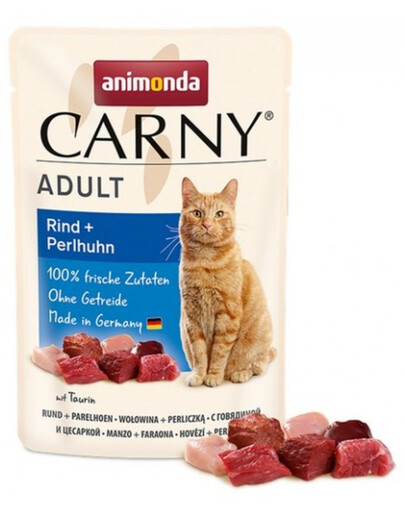 ANIMONDA Carny Nassfutter mit Rind und Perlhuhn für adulte Katzen getreidefrei 85 g