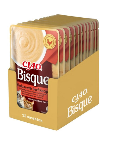 INABA CIAO Bisque Zupa krem z kurczaka i wołowiny 12x40g