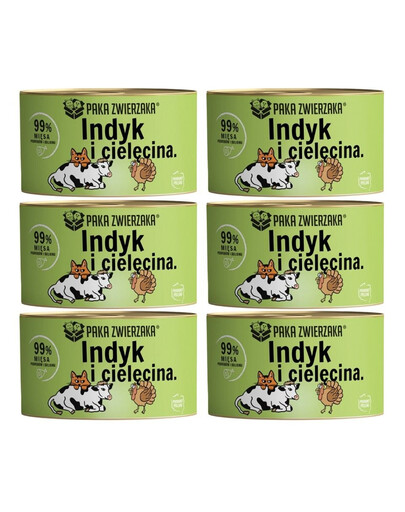 PAKA ZWIERZAKA Karma mokra Indyk z cielęciną 6x200 g