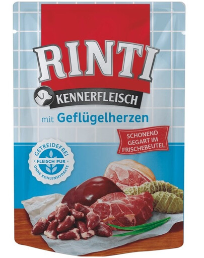 RINTI Kennerfleisch Poultry hearts Serca drobiowe saszetka 12x400 g