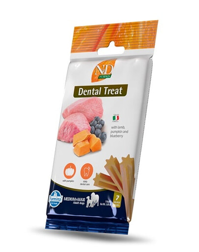 FARMINA N&D Pumpkin Dental Treat Lamb Blueberry Medium/Maxi 100 g dentale Leckerei für mittelgroße und große Hunde