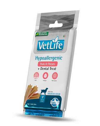 Vet Life Dental Treat Hypoallergenic Pork Medium/Maxi 100 g (7 szt) przysmak dentystyczny dla średnich i dużych psów