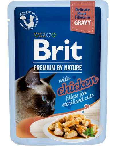 Premium By Nature Fillets in Gravy for Sterilized cats z kurczakiem 24x85g