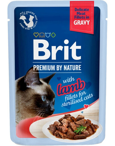 Premium By Nature Fillets in Gravy for Sterilized cats z jagnięciną 24x85g
