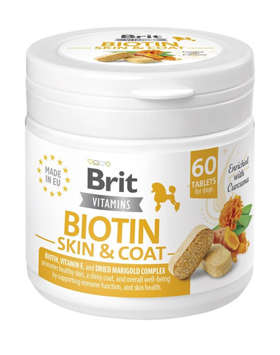 Vitamins Biotin Skin Coat Care 120g (60tabl.) preparat dla psów z biotyną wspierający zdrowie skóry i sierści