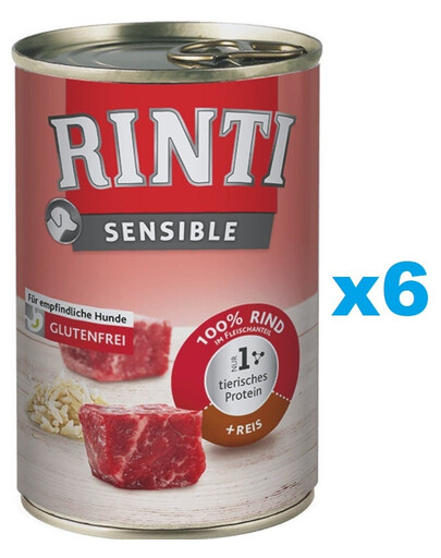 RINTI Sensible Wołowina z ryżem 6x400 g