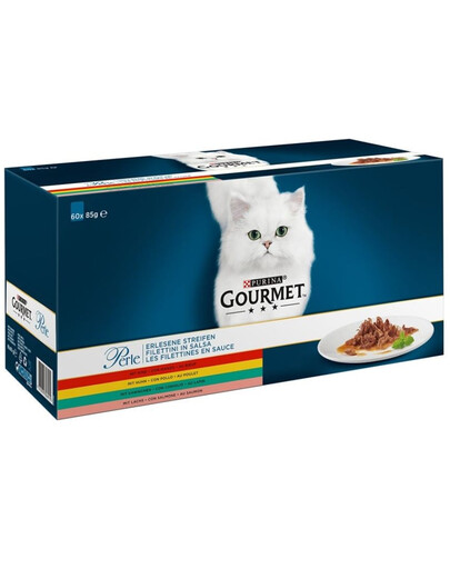 PURINA GOURMET Perle Filetstücke in Soße Mix für Katzen 60 x 85 g