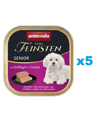 ANIMONDA Vom Feinsten Senior zestaw z drobiem i jagnięciną 5 x 150 g