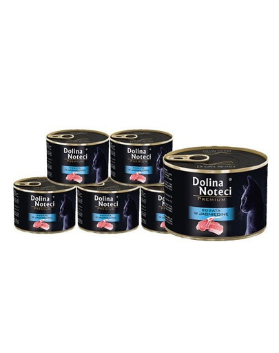 DOLINA NOTECI Premium Bogata w jagnięcinę dla kotów dorosłych 12x185 g