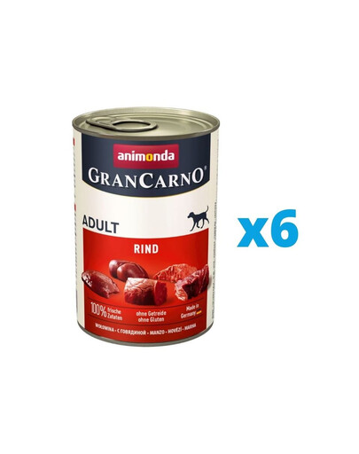 ANIMONDA GranCarno zestaw z wołowiną i sercami 6 x 800 g