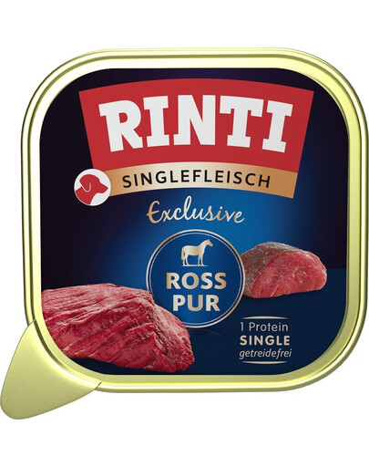 RINTI Singlefleisch Ross pur Nassfutter mit Pferdefleisch Monoprotein für adulte Hunde 6x150 g