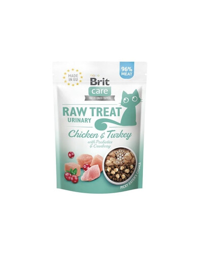 Care Raw Treat Freeze Dried Urinary Cat 40 g przysmak liofilizowany Kurczak i indyk z probiotykami dla kota