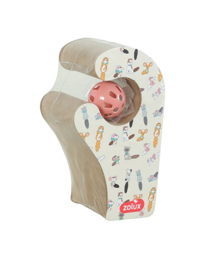 ZOLUX Kratzbaum für Katze faltbare Pfote mit Ball und Katzenminze 24 x 24 x 19