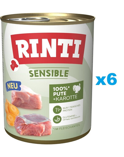 RINTI Sensible Indyk z marchewką 6x800 g
