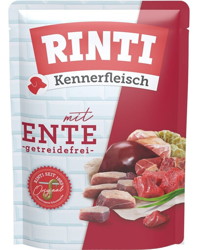RINTI Kennerfleisch Duck Nassfutter mit Ente für adulte Hunde getreidefrei 12x400 g