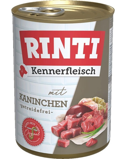 RINTI Kennerfleisch Nassfutter mit Kaninchen für adulte Hunde getreidefrei 12x400 g