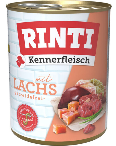 RINTI Kennerfleisch Nassfutter mit Lachs für adulte Hunde getreidefrei 6x800 g