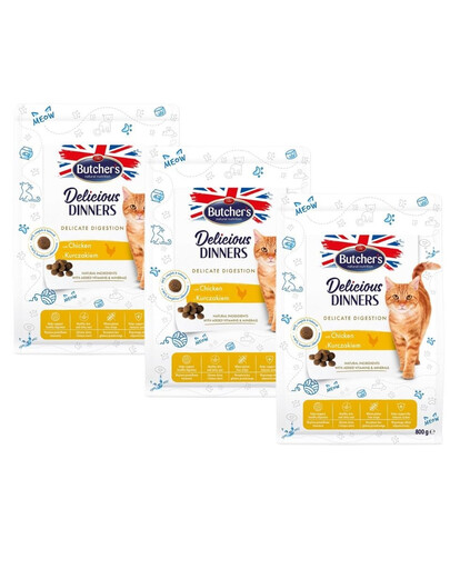 BUTCHER'S Functional Cat Sensitive dla wrażliwych kotów z kurczakiem 3x800 g