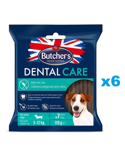 BUTCHER'S Dental Care for Small Dogs 6x110g przysmaki denstystyczne dla psów ras małych