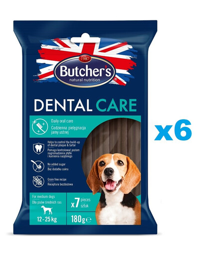 BUTCHER'S Dental Care for Medium Dogs 5x180g przysmaki denstystyczne dla psów ras średnich