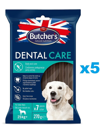 BUTCHER'S Dental Care for Large Dogs 5x270g przysmaki dentystyczne dla psów ras dużych