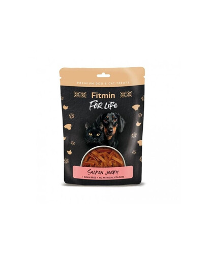 FITMIN For Life Lachs in Mini-Streifen, Leckerli für Hunde und Katzen getreidefrei 70g