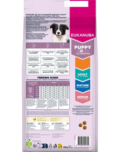 Puppy Medium Breeds Chicken 15 kg sucha karma dla szczeniąt ras średnich bogata w świeżego kurczaka