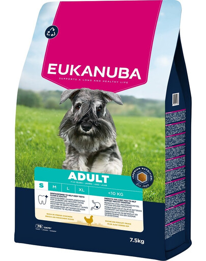 EUKANUBA Adult Small Breeds Chicken Trockenfutter mit Huhn für adulte kleine Hunderassen 7,5 kg
