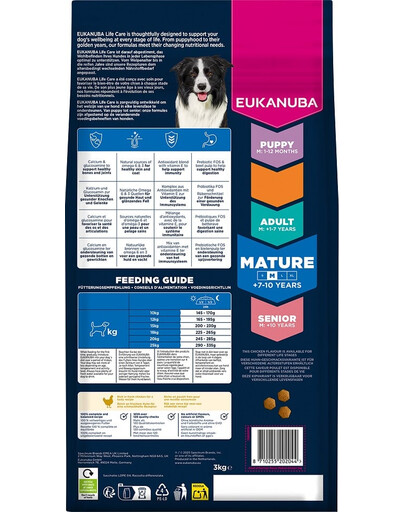 Mature Medium Breeds Chicken 3 kg sucha karma dla dojrzałych psów ras średnich bogata w świeżego kurczaka
