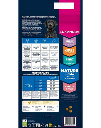 Mature Large Breeds Chicken 15 kg sucha karma dla dojrzałych psów dużych ras bogata w świeżego kurczaka