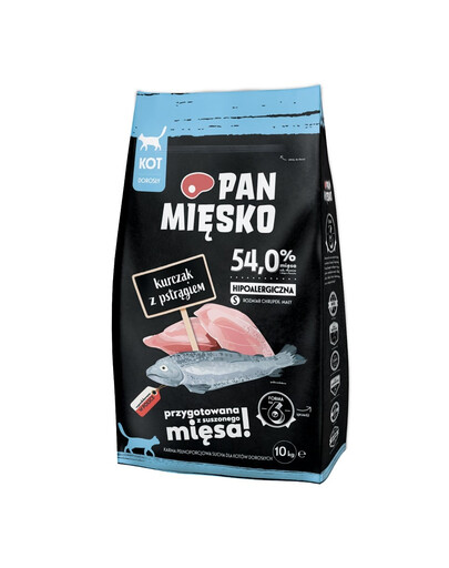 PAN MIĘSKO Trockenfutter mit Forelle für adulte Katzen hypoallergen 10 kg