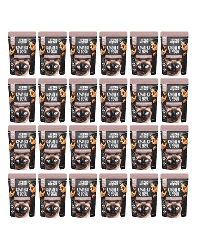 PAN MIĘSKO Nassfutter mit Huhn und Wachtel in Soße für adulte Katzen getreidefrei 24x85 g