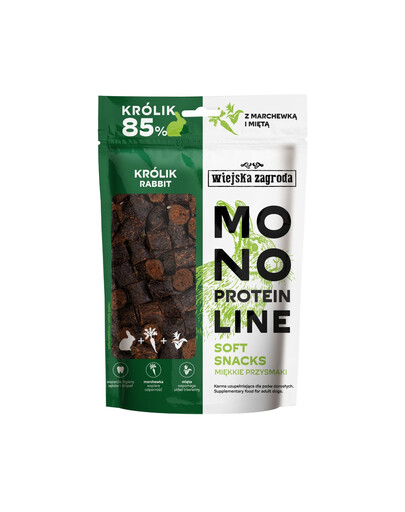 WIEJSKA ZAGRODA Snacks mit Kaninchen Monoprotein weich für Hunde 115 g