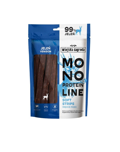 WIEJSKA ZAGRODA Streifen Snacks Hirsch Monoprotein für Hunde 100 g
