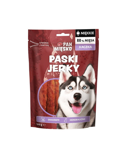 PAN MIĘSKO Streifen Ente Leckerli für Hunde 100 g