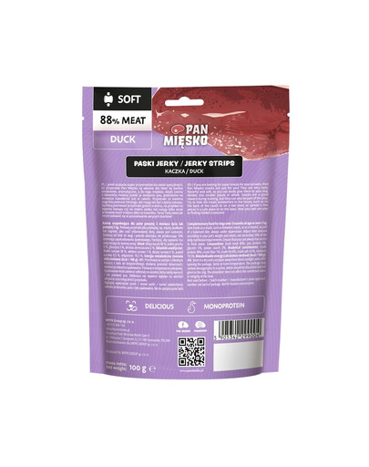 Paski Jerky Kaczka przysmak dla psa 100 g