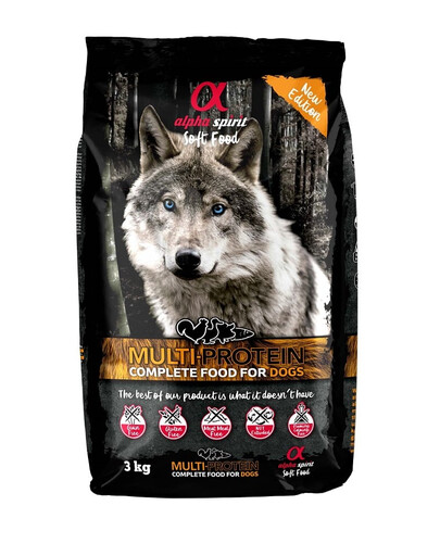 Pełnowartościowa karma sucha-miękka dla psów Multiproteina 3 kg