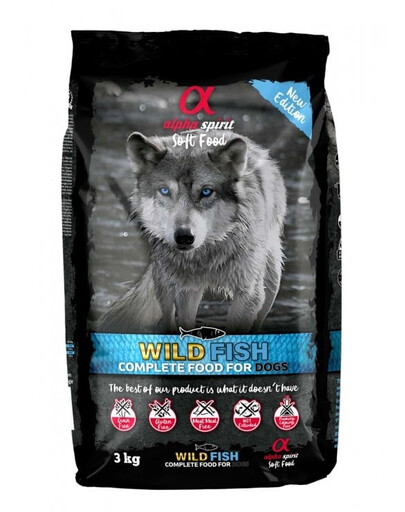 Pełnowartościowa karma sucha-miękka dla psów Wild fish 3 kg