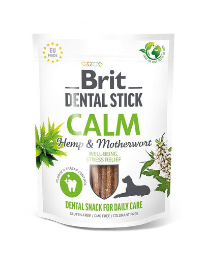 Dental Stick Calm konopie i serdecznik 251 g dentystyczny przysmak dla psów wspierający redukcję stresu