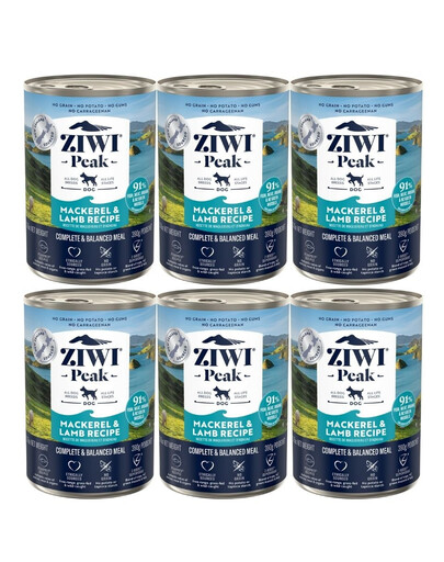 ZIWIPEAK Dog Mackerel&Lamb Makrela i jagnięcina 6x390 g