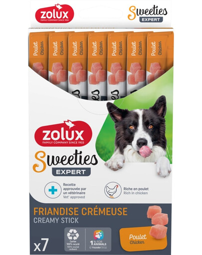 ZOLUX Sweeties Kremige Leckerei mit Hähnchen für Hunde 7x14g