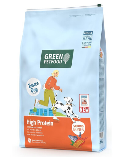 GREEN PETFOOD InsectDog mit Lachs High Protein mit Insektenprotein und Lachs für aktive Hunde 7,5 kg