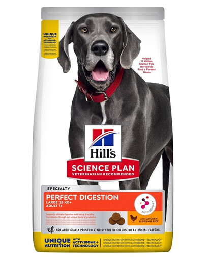 HILL'S Science Plan Canine Adult Large Perfect Digestion Chicken and Brown Rice 14kg Futter für eine gesunde Verdauung bei großen Hunden