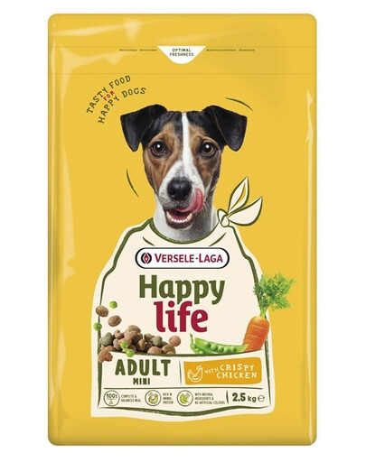 VERSELE-LAGA Happy Life Adult Mini mit Huhn Futter für kleine Hunde 2,5 kg