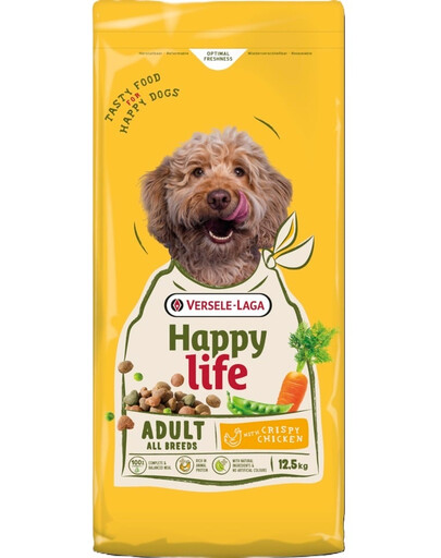 VERSELE-LAGA Happy Life Adult Trockenfutter mit Huhn für adulte Hunde 12,5 kg
