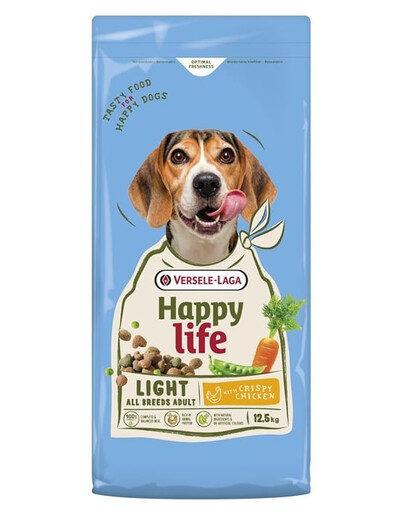 VERSELE-LAGA Happy Life Adult Light mit Huhn Futter für übergewichtige Hunde 12,5 kg