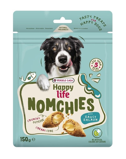 VERSELE-LAGA Happy Life Snack Nomchies Salmon Snack zur Unterstützung des Aussehens des Fells 150g