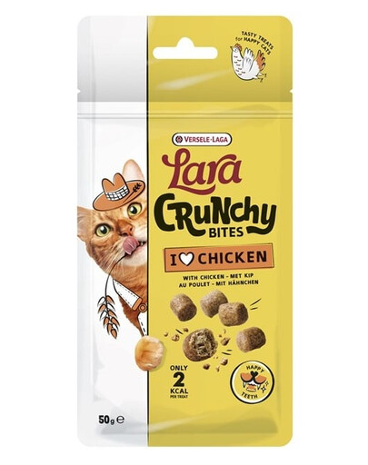 VERSELE-LAGA Lara Crunchy Bites mit Huhn knusprige Snacks mit Hühnergeschmack zahnfreundlich 50g