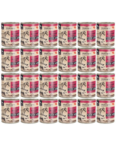 WIEJSKA ZAGRODA Nassfutter Schweine- und Pferdefleisch für adulte Hunde getreidefrei 24x800 g