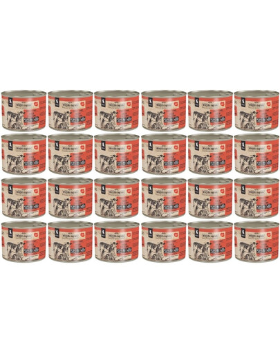 WIEJSKA ZAGRODA Nassfutter Kaninchen mit Kalbfleisch für Kätzchen getreidefrei 24x200 g